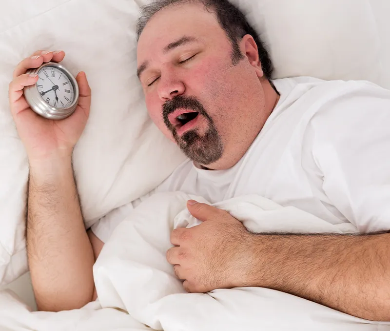 Male sleeping and snoring