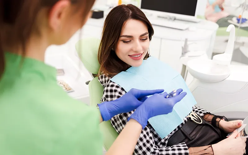 female dental check up