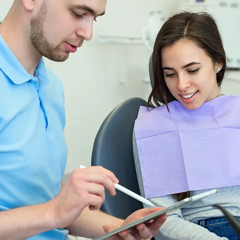 dental crowns patient check up with dentist 