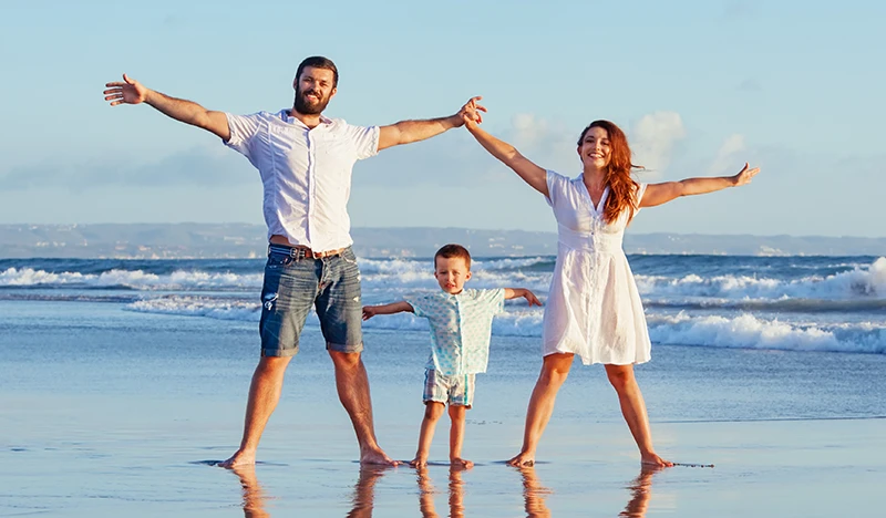 Happy Family at beach